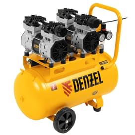 Компрессор Denzel безмаслянный DLS 1500/50, 1500 Вт, 2х750, 50 л, 260 л/мин (58027M) фото