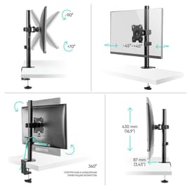 Onkron Мониторға арналған кронштейні 10"-34" (D101E Black) фото
