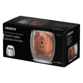 Набор чашек с двойными стенками Animals 250мл Ardesto AR2625GA фото