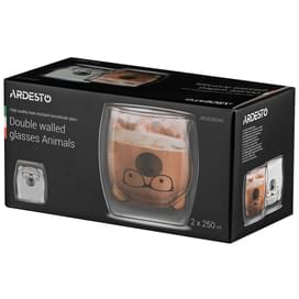 Набор чашек с двойными стенками Animals 250мл Ardesto AR2625GAS фото