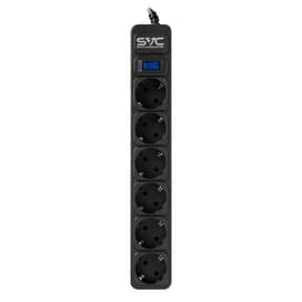 Сетевой фильтр SVC ZC6S-30M, 6 роз, 3 м, Black фото