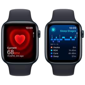 Смарт-часы Apple Watch SE 2023, 44mm Midnight Aluminium Case with Midnight Sport Band - S/M (MRE73) фото