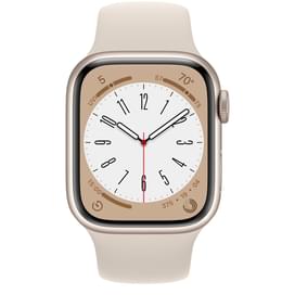 Смарт-часы Apple Watch Series 8, 41mm Starlight Aluminium Case with Starlight Sport Band (MNP63RB/A) фото