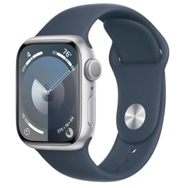 Смарт-часы Apple Watch Series 9, 41mm Silver Aluminium Case with Storm Blue Sport Band - M/L (MR913) фото