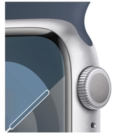 Смарт-часы Apple Watch Series 9, 41mm Silver Aluminium Case with Storm Blue Sport Band - M/L (MR913) фото