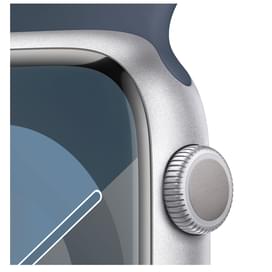 Смарт-часы Apple Watch Series 9, 45mm Silver Aluminium Case with Storm Blue Sport Band - M/L (MR9E3) фото