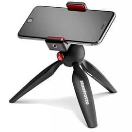 MANFROTTO Mini Tripod телефонға арналған қысқышы бар штативі, қара (MKPIXICLAMP-BK) фото