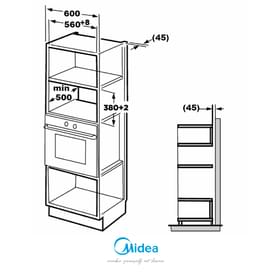 Встраиваемая микроволновая печь Midea AG820BJU-SS фото