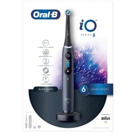 Электрическая зубная щётка Oral-B iO Series 8 Black Onyx, с инновационной магнитной технологией, цветной дисплей, премиальный дорожный футляр, Чёрная фото