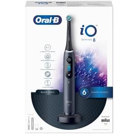 Электрическая зубная щётка Oral-B iO Series 8 Black Onyx, с инновационной магнитной технологией, цветной дисплей, премиальный дорожный футляр, Чёрная фото