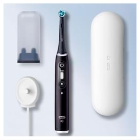 Электрическая зубная щётка Oral-B iO Series 6 Black Lava, с инновационной технологией, черно-белый дисплей, дорожный футляр, чёрная фото
