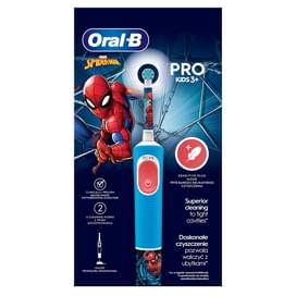Детская электрическая зубная щетка Oral-B Vitality Pro Kids «Человек-Паук», круглая насадка, 3+ лет фото