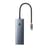 Мультипортовый адаптер Baseus UltraJoy Series 4-Port, USB-C to USB 3.0*4+USB-C 5V, Grey - фото #0, Technodom.kz