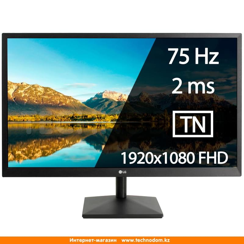 Монитор 27" LG 27MK400H-B 1920x1080 16:9 TN 75ГЦ (HDMI+VGA) Black - фото #0, Technodom.kz