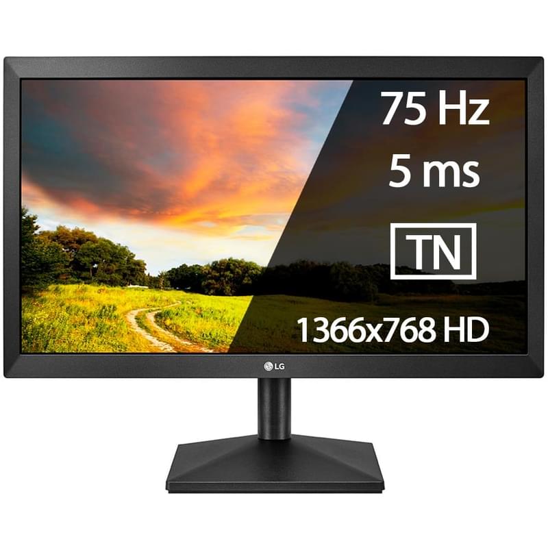 Монитор 19.5" LG 20MK400A-B 1366x768 16:9 TN 75ГЦ (VGA) Black - фото #0, Technodom.kz