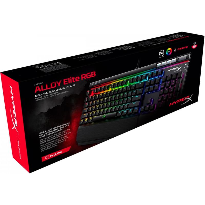 Клавиатура игровая проводная HyperX Alloy Elite RGB, MX Red, HX-KB2RD2-RU/R1 - фото #6, Technodom.kz