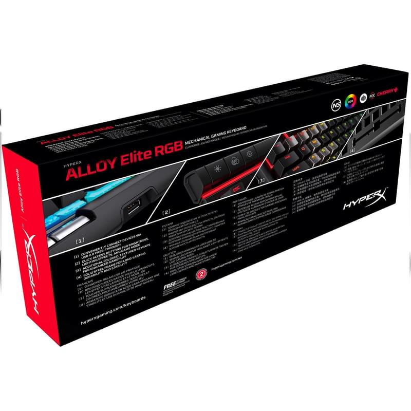 Клавиатура игровая проводная HyperX Alloy Elite RGB, MX Red, HX-KB2RD2-RU/R1 - фото #7, Technodom.kz