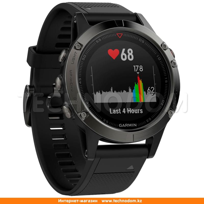 Смарт-часы Garmin Fenix 5 Silver with Black band - фото #1, Technodom.kz