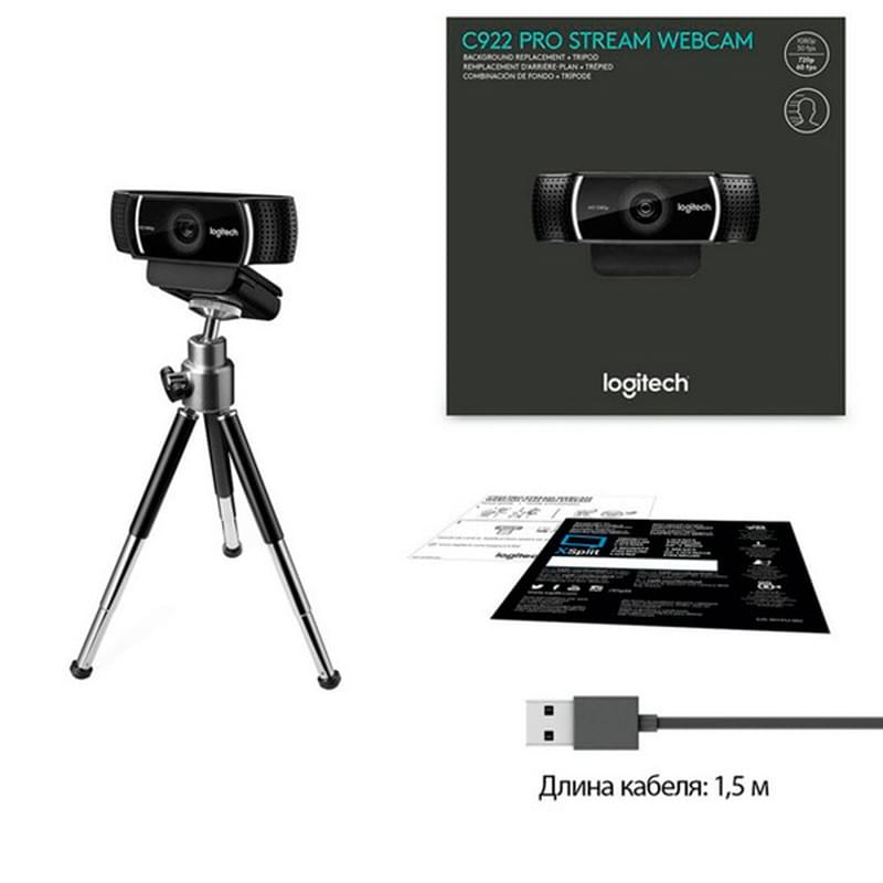 Web Камера Logitech QuickCam HD Pro C922, 960-001088 - фото #2, Technodom.kz