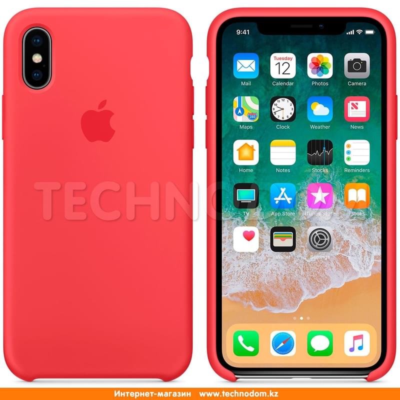 Чехол для iPhone X Apple, Силикон, Red Raspberry (MRG12ZM/A) - фото #2, Technodom.kz