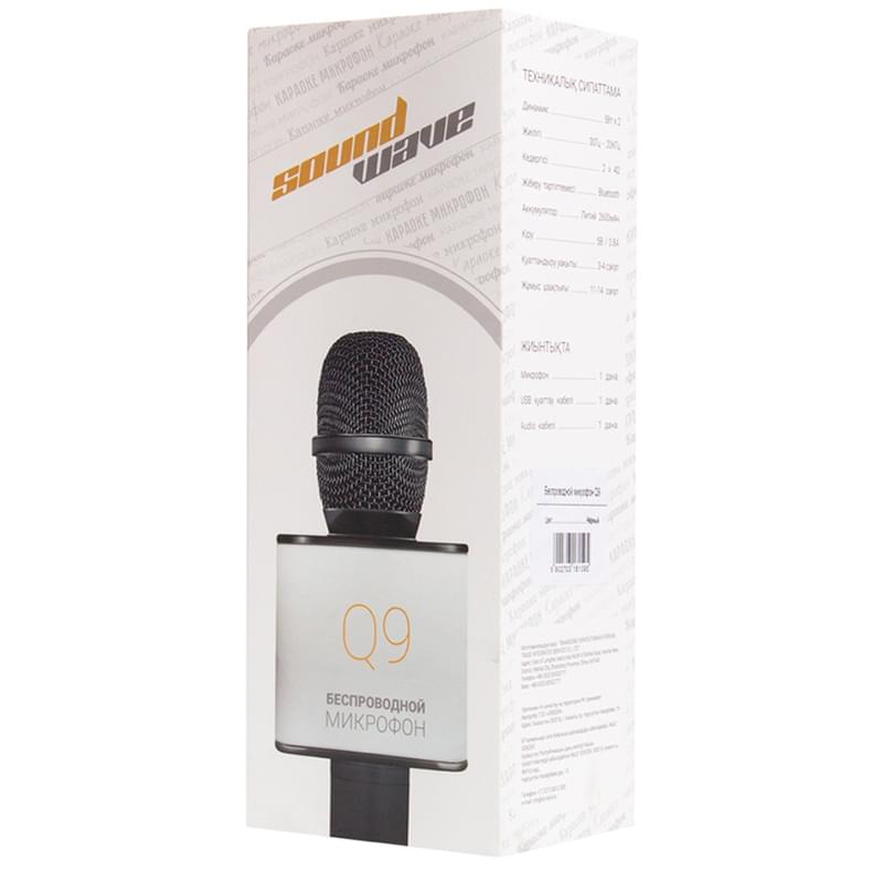 Микрофон беспроводной Sound Wave Bluetooth Q9, Black - фото #2, Technodom.kz