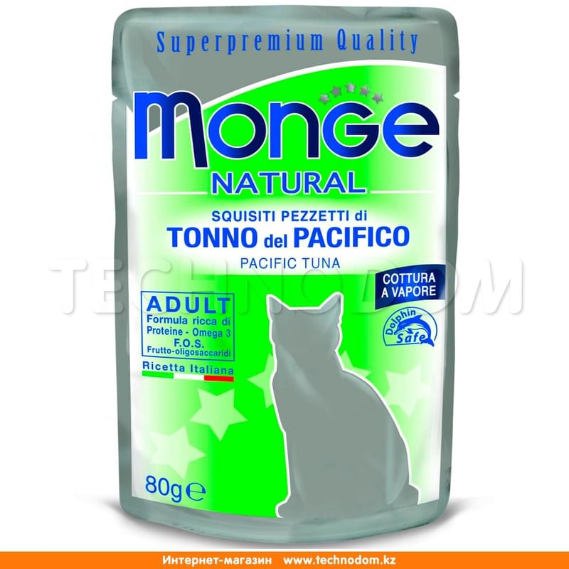 Влажный корм Monge Cat Natural для кошек, кусочки в желе, тунец 80 г - фото #0, Technodom.kz Влажный корм Monge Cat Natural для кошек, кусочки в желе, тунец 80 г - фото #0, Technodom.kz