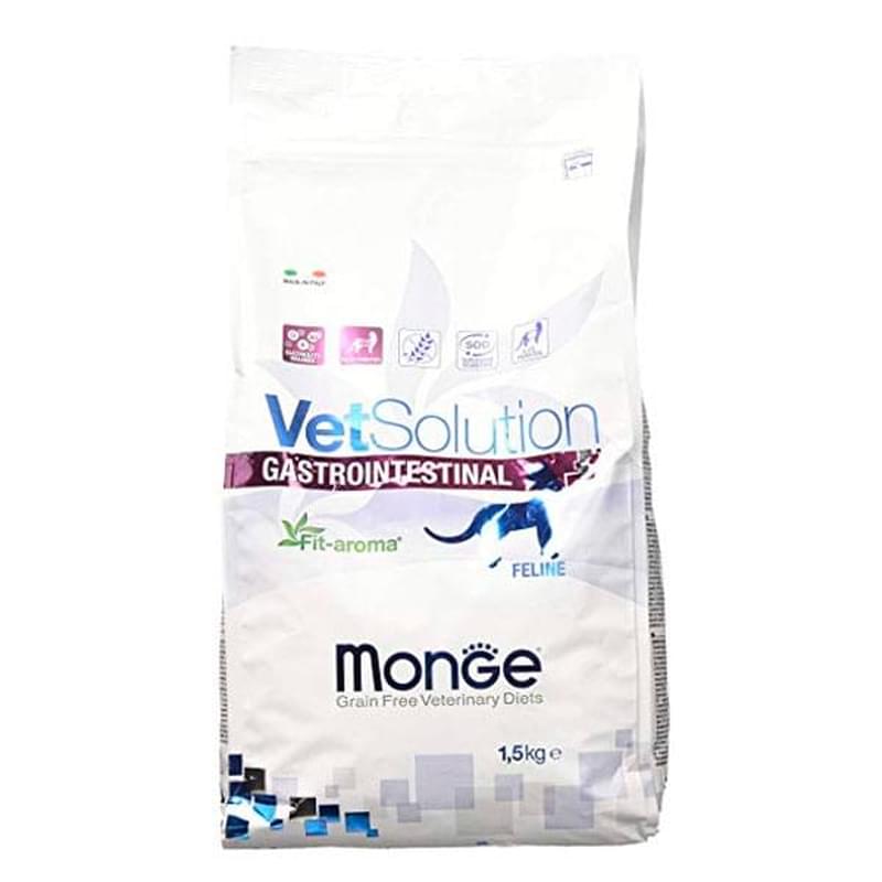 Сухой корм Monge Vetsolution Cat Gastrointestinal диета для кошек с проблемами пищеварения 1,5 кг - фото #0, Technodom.kz