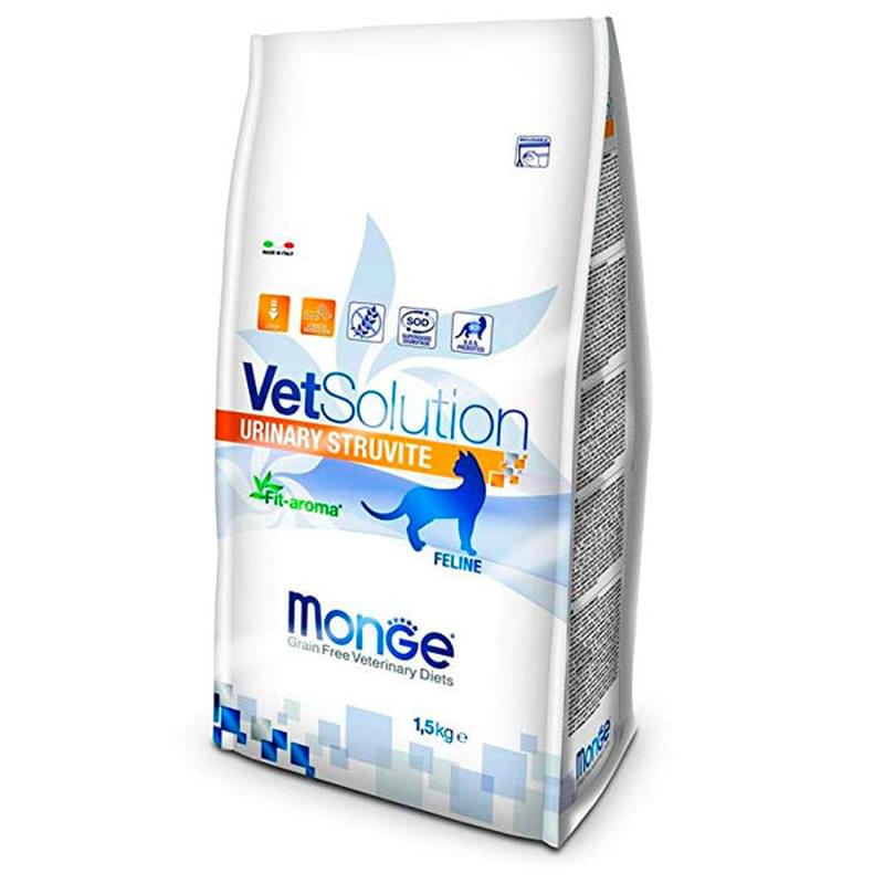 Сухой корм Monge VetSolution Cat Urinary Struvite диета для кошек при струвитных камнях 1,5 кг - фото #0, Technodom.kz