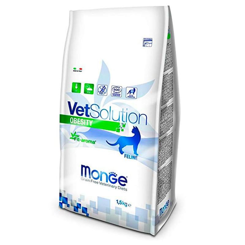 Сухой корм Monge Vetsolution Cat Obesity ветеринарная диета для кошек при ожирении 1,5 кг - фото #0, Technodom.kz