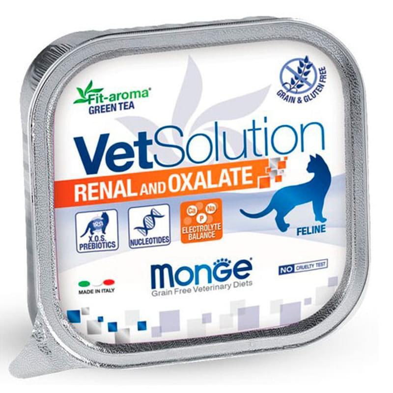 Влажный корм Monge Vetsolution Cat RenalOxalate диета для кошек при МКБ 100 г - фото #0, Technodom.kz