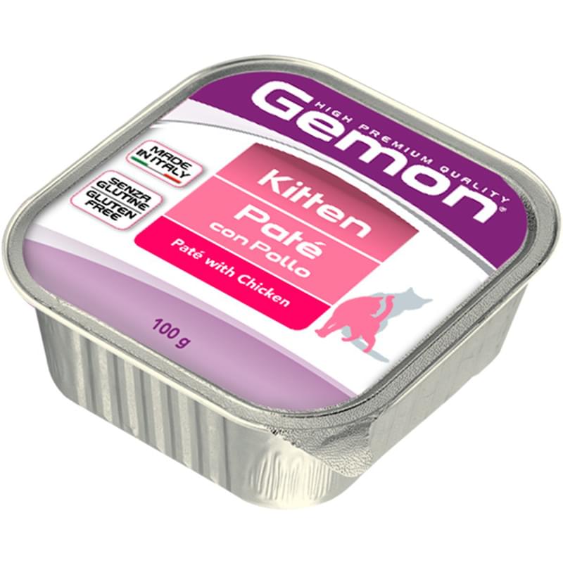 Влажный корм Gemon Cat кусочки для котят с цыпленком 100 г - фото #0, Technodom.kz