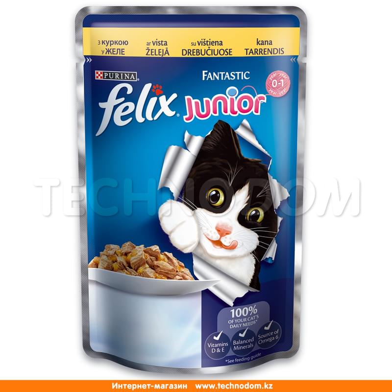 Влажный корм Felix  для котят, с курицей 85 г - фото #0, Technodom.kz