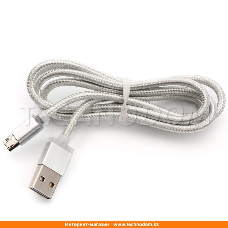 Кабель USB 2.0 - Micro USB (Reverse), TD Basics, 1м, Silver (TB-C1004) - фото #0, Technodom.kz