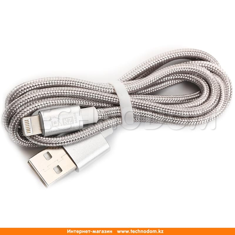 Кабель USB 2.0 - Lightning, TD Basics, 1м, Silver (TB-C1005) - фото #3, Technodom.kz