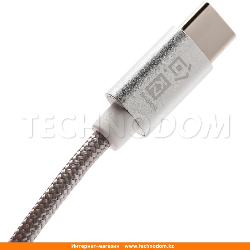 Кабель USB 2.0 - Type-С, TD Basics, 1м, Silver (TB-C1007) - фото #1, Technodom.kz