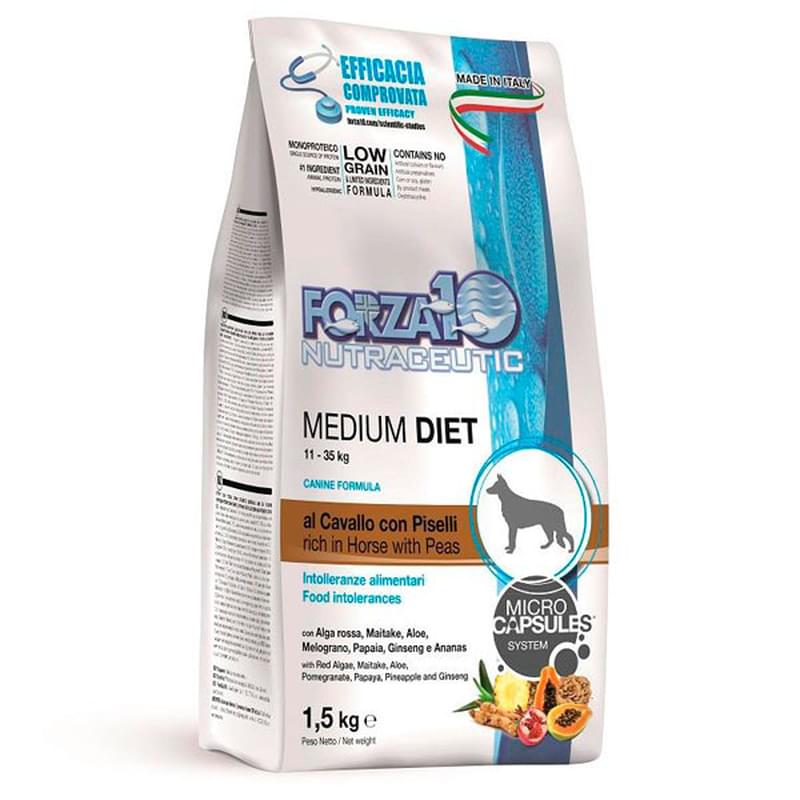 Сухой корм Forza10 Medium Diet для собак средних пород, с кониной 1,5 кг - фото #0, Technodom.kz