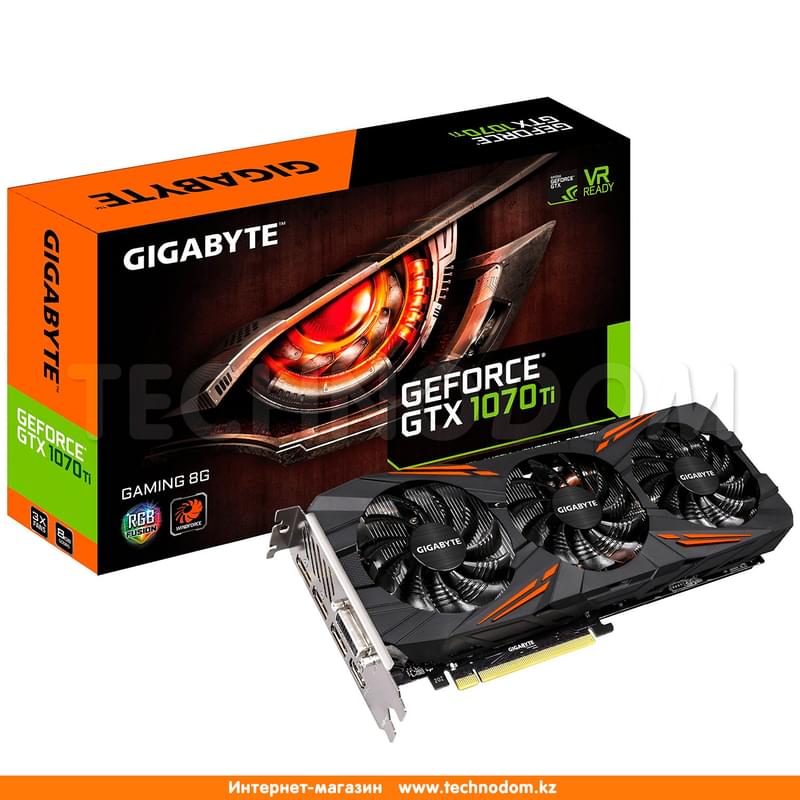 Видеокарта Gigabyte Nvidia GeForce GTX 1070 Ti GAMING 8G 256bt/G5 (HDMI+3*DP+DVI) - фото #3, Technodom.kz