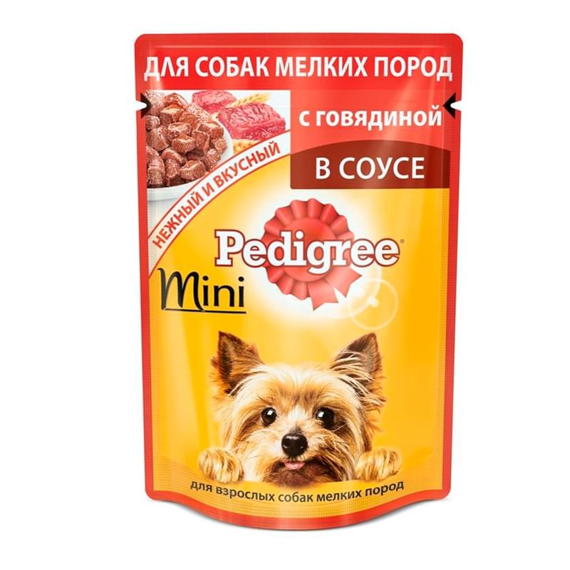 Влажный корм Pedigree для взрослых собак мелких пород с говядиной в соусе 85 г - фото #0, Technodom.kz
