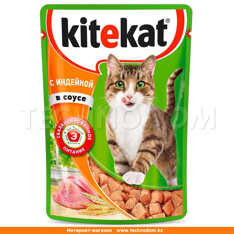 Влажный корм Kitekat для кошек, индейка в соусе 85 г - фото #0, Technodom.kz