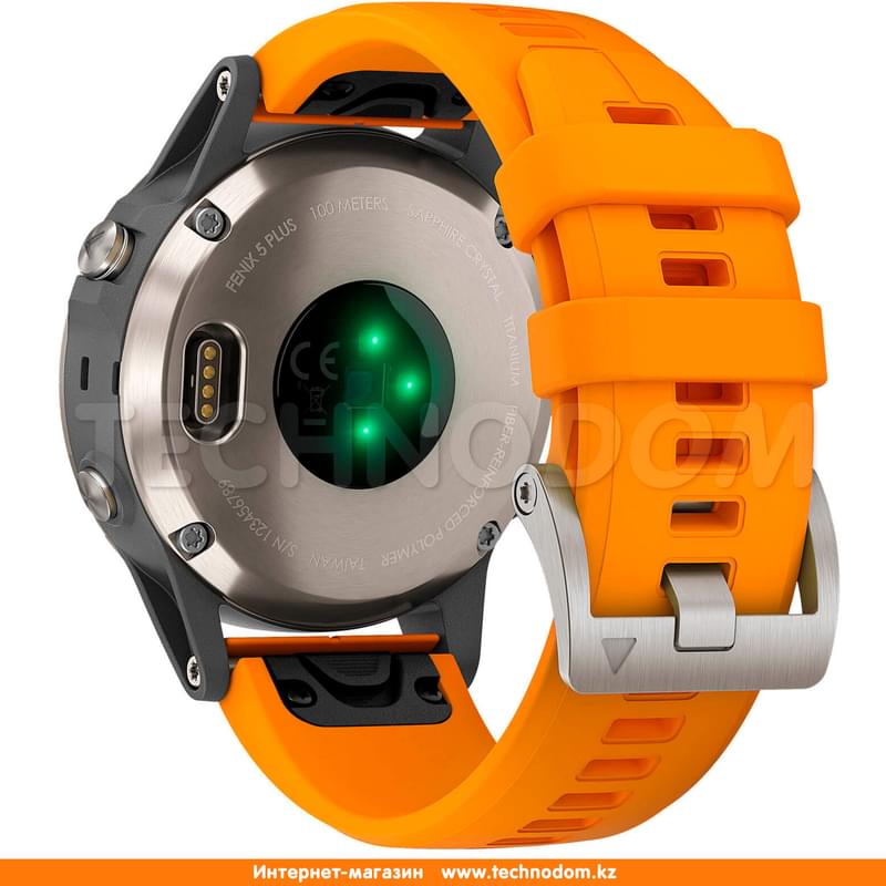 Garmin Fenix 5 Plus Sapphire Titanium with Solar Flare Orange