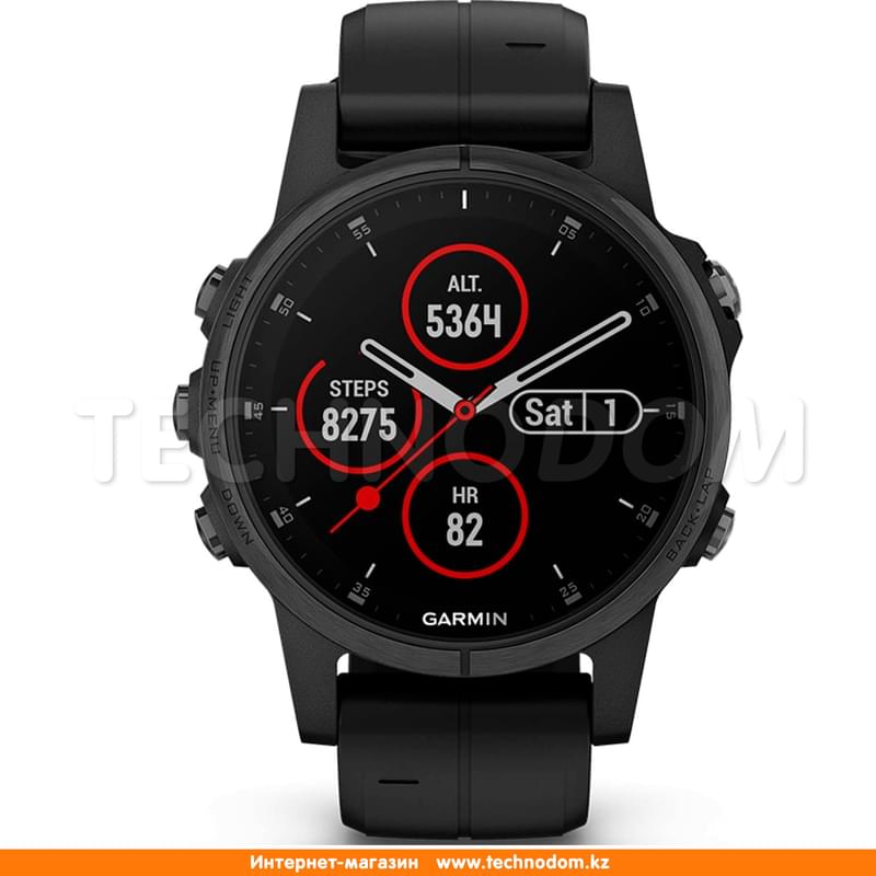 Смарт-часы Garmin Fenix 5S Plus Sapphire Black with Black Band - фото #0, Technodom.kz
