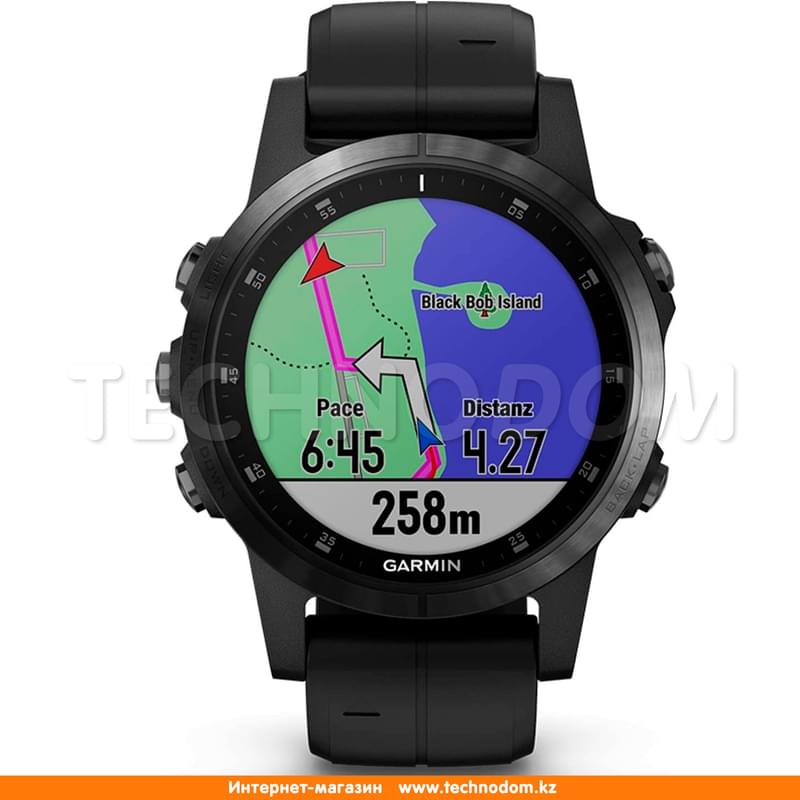 Смарт-часы Garmin Fenix 5S Plus Sapphire Black with Black Band - фото #1, Technodom.kz