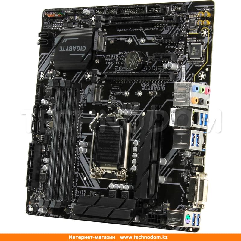Материнская плата Gigabyte Z370M D3H LGA1151 4DDR4 PCI-E 2x16 2x1 (HDMI+DP+DVI-D+VGA) mATX - фото #1, Technodom.kz