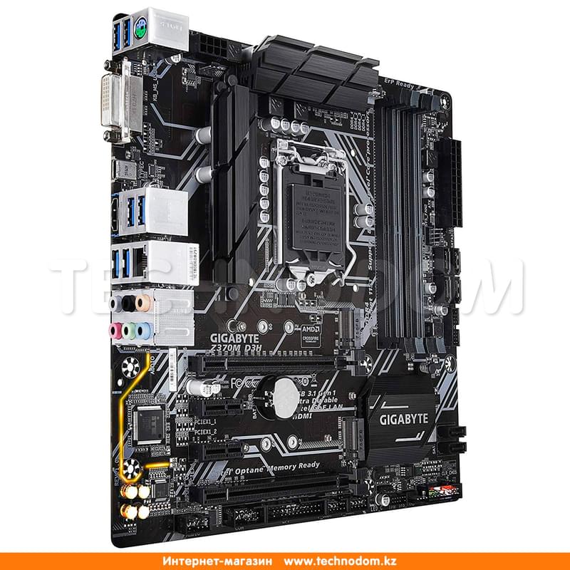 Материнская плата Gigabyte Z370M D3H LGA1151 4DDR4 PCI-E 2x16 2x1 (HDMI+DP+DVI-D+VGA) mATX - фото #2, Technodom.kz
