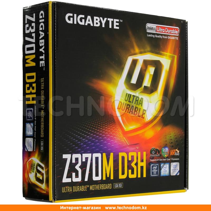 Материнская плата Gigabyte Z370M D3H LGA1151 4DDR4 PCI-E 2x16 2x1 (HDMI+DP+DVI-D+VGA) mATX - фото #5, Technodom.kz