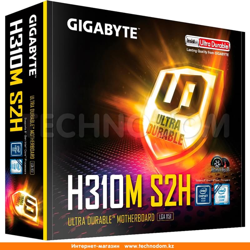 Материнская плата Gigabyte H310M S2H LGA1151 2DDR4 PCI-E 1x16 2x1 (HDMI+DP+VGA) mATX - фото #3, Technodom.kz