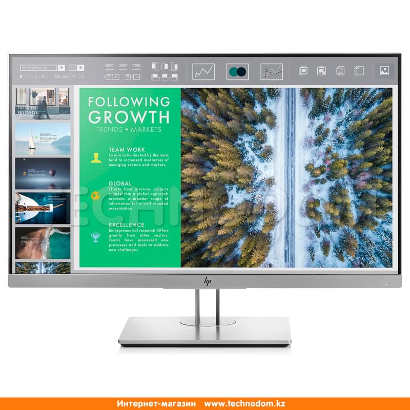 Монитор 23.8" HP E243 1FH47AA 1920x1080 16:9 IPS 60ГЦ (HDMI+DP+VGA) Silver - фото #0, Technodom.kz