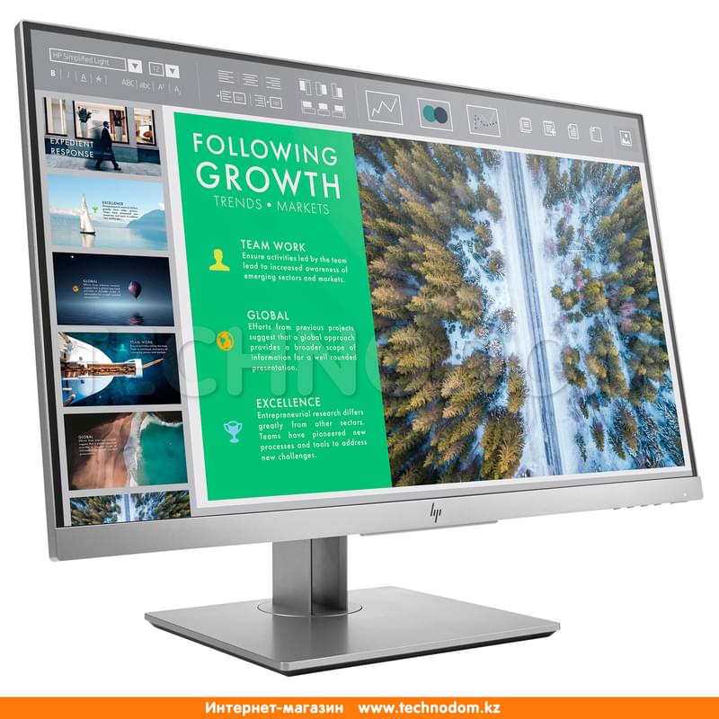 Монитор 23.8" HP E243 1FH47AA 1920x1080 16:9 IPS 60ГЦ (HDMI+DP+VGA) Silver - фото #1, Technodom.kz