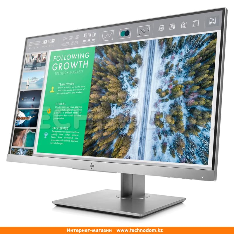 Монитор 23.8" HP E243 1FH47AA 1920x1080 16:9 IPS 60ГЦ (HDMI+DP+VGA) Silver - фото #2, Technodom.kz
