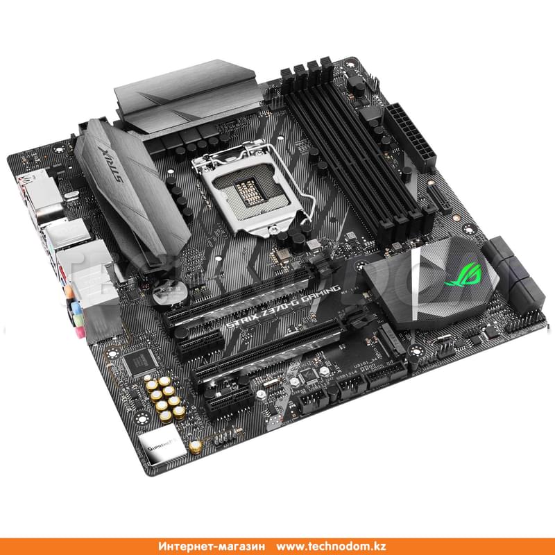 Материнская плата Asus ROG STRIX Z370-G Gaming LGA1151 4DDR4 PCI-E 2x16 2x1 (HDMI+DP) mATX - фото #2, Technodom.kz